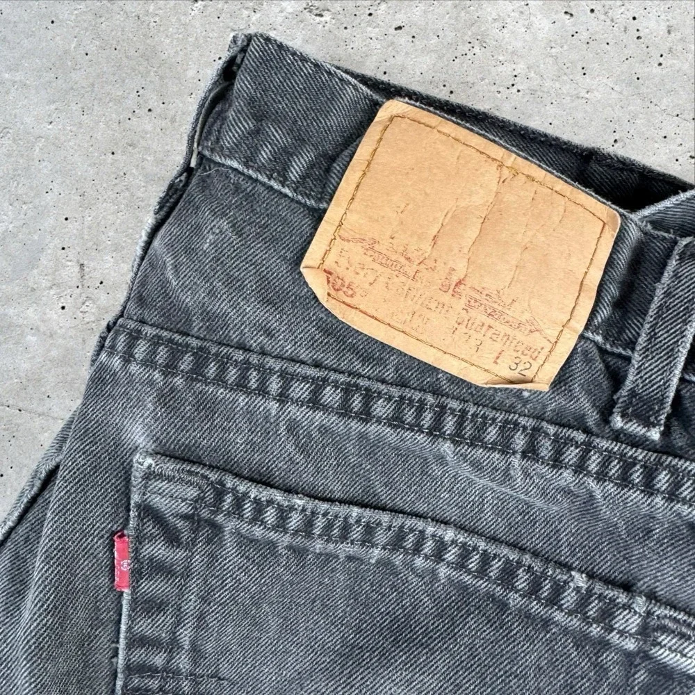 Vintage 90s Levis Black 505‎ Jeans Fits 30x31 Straight Leg Faded USA